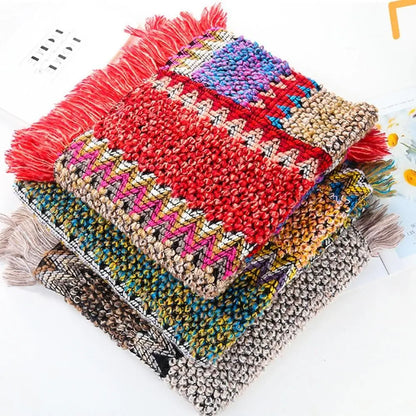 Coat Overlays Winter Warm Mongolian Poncho Striped Polyester Knitting Wraps Ethnic Style Pullover Tassel Shawl Women Fashion