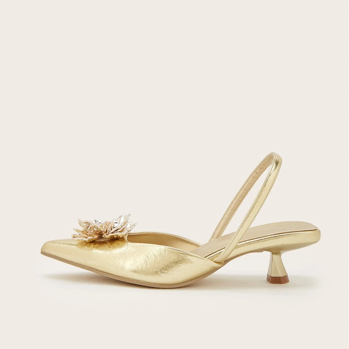 Insightlink Women's Summer Pointed Toe Kitten Heel Pumps 2026 Luxury Elegant Slingback Shoes for Wedding Banquet All-Match Shoes
