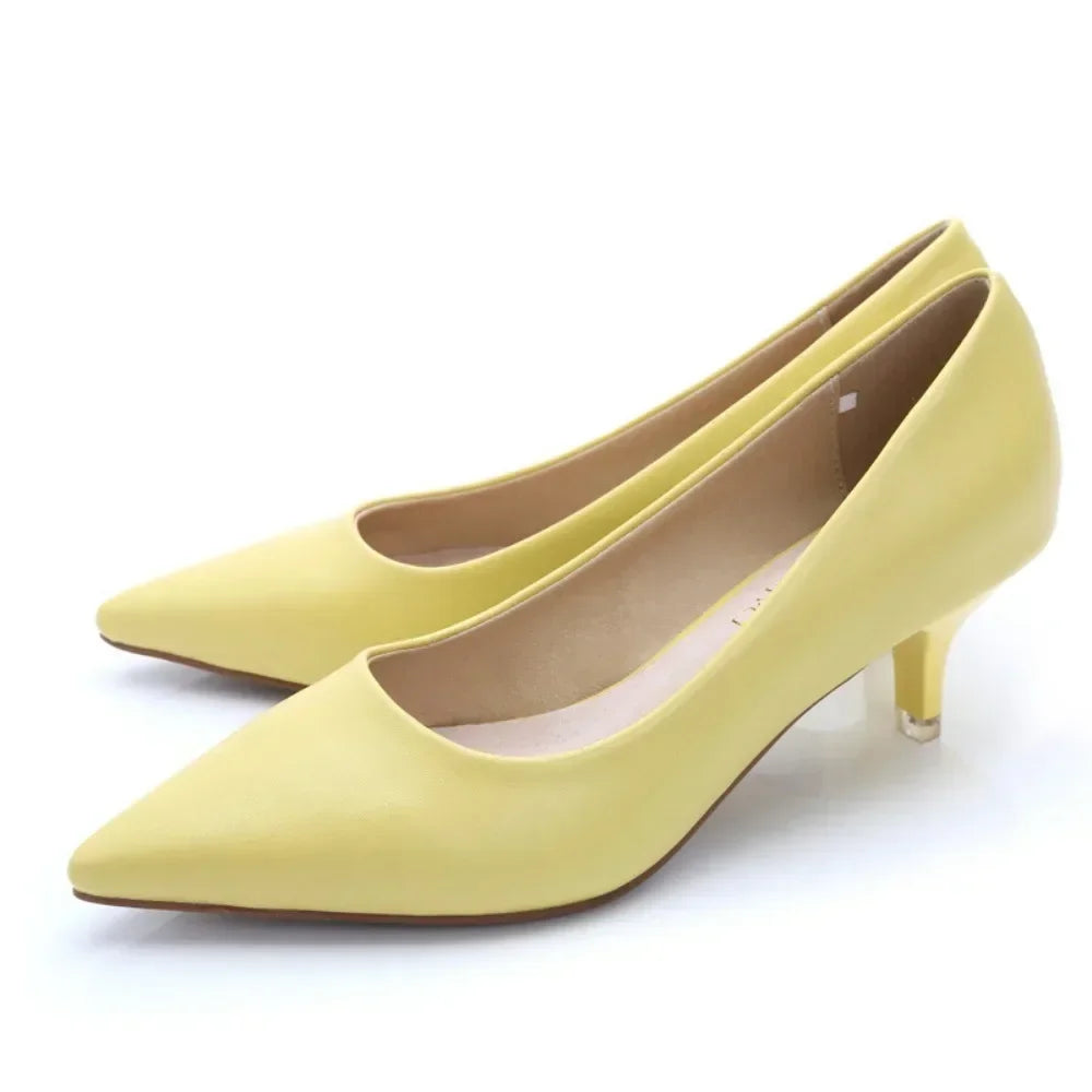 Professional High Heels Women Pointed Shallow Mouthed Single Shoes Black Slim Heeled Flight Attendant Formal Work Shoes Pumps