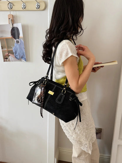 Vsper Y2K Shoulder Bags For Women Dual Straps Large Capacity Doctor Bag With Ornament 2026 Latest Trend Luxury Designer Handbags
