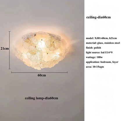 Modern Lustre Glass Flower Led Chandeliers Lighting Living Dining Room Pendant Lights Home Decor Bedroom Hanging Lamp Luminaire