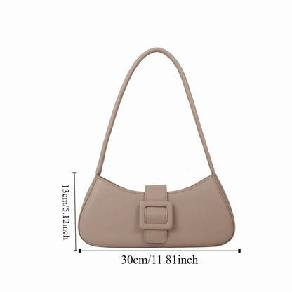 PU Leather Underarm bag Women Korean Style Large Capacity Half-moon Tote Bag Minimalist Armpit Pouch Ladies Luxury Handbags