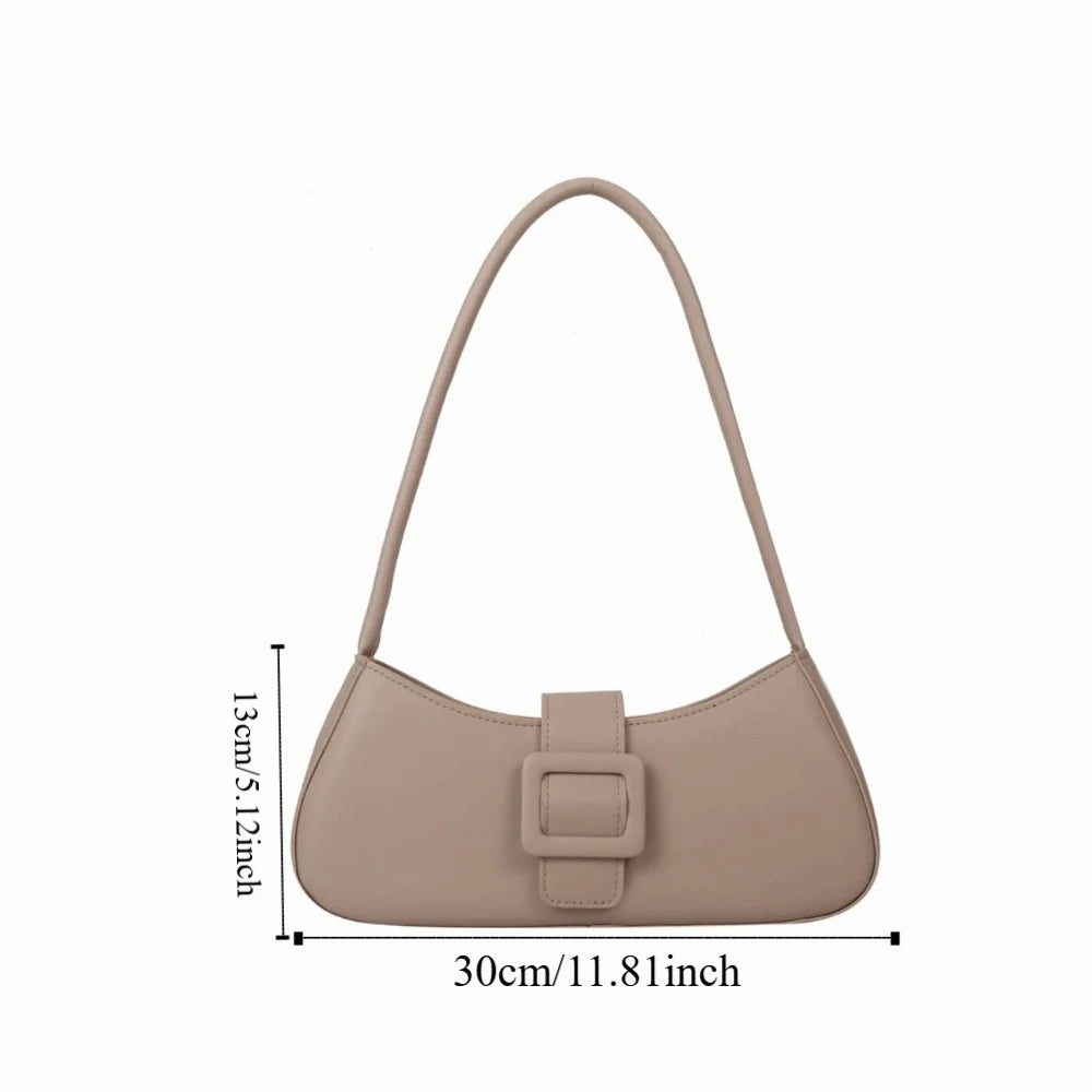 PU Leather Underarm bag Women Korean Style Large Capacity Half-moon Tote Bag Minimalist Armpit Pouch Ladies Luxury Handbags
