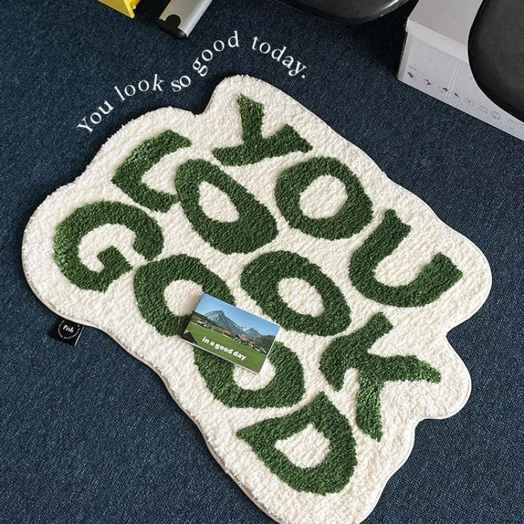 VIKAMA Interestingly Irregularly Shaped Door Mat, Soft Bedroom Bedside Rug, Cloakroom Entrance Carpet, Home Decoration