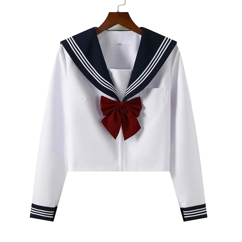 Summer pleated skirt set,sailor suit,student uniform set skirt,Japanese-style white three-book basic school uniform pleatedskirt