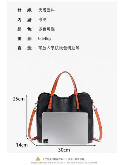 Women's Bag Leather Luxury Designer Shoulder Bag Soft Handbags Large Capacity Crossbody Bags Blue Black Khaki