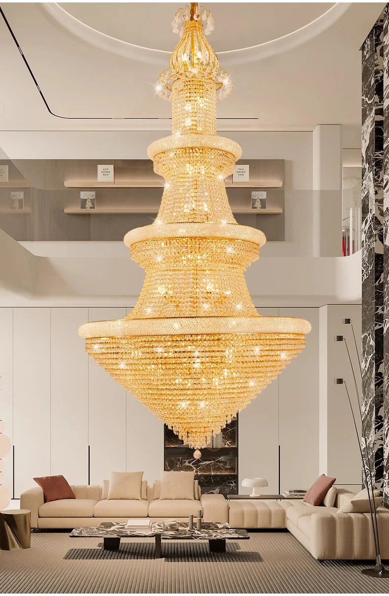 Luxury Crystal Chandeliers Home Decorate Ceiling Chandelier Lustre Duplex Loft Pendant Lights for Living Dining Room Żyrandol