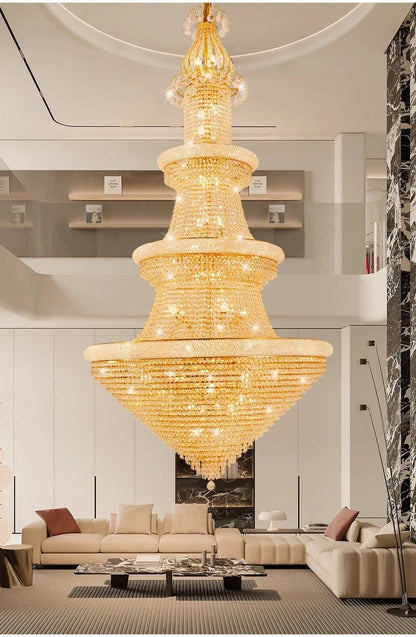 Luxury Crystal Chandeliers Home Decorate Ceiling Chandelier Lustre Duplex Loft Pendant Lights for Living Dining Room Żyrandol