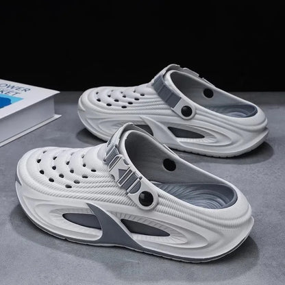 Mens Summer Clogs  Thick Sole Outdoor Beach Slides Non-slip Closed Toe Slippers For Men Women Driving Shoes Breathable Outdoor