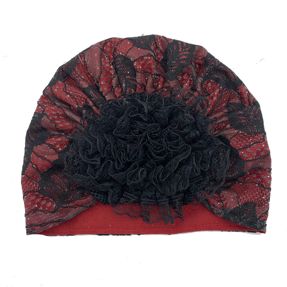 Embroidery Turban Cap for Women Summer Breathable Head Wraps Bonnet Muslim Under Scarf Hat Cancer Chemo Hats Turbante mujer