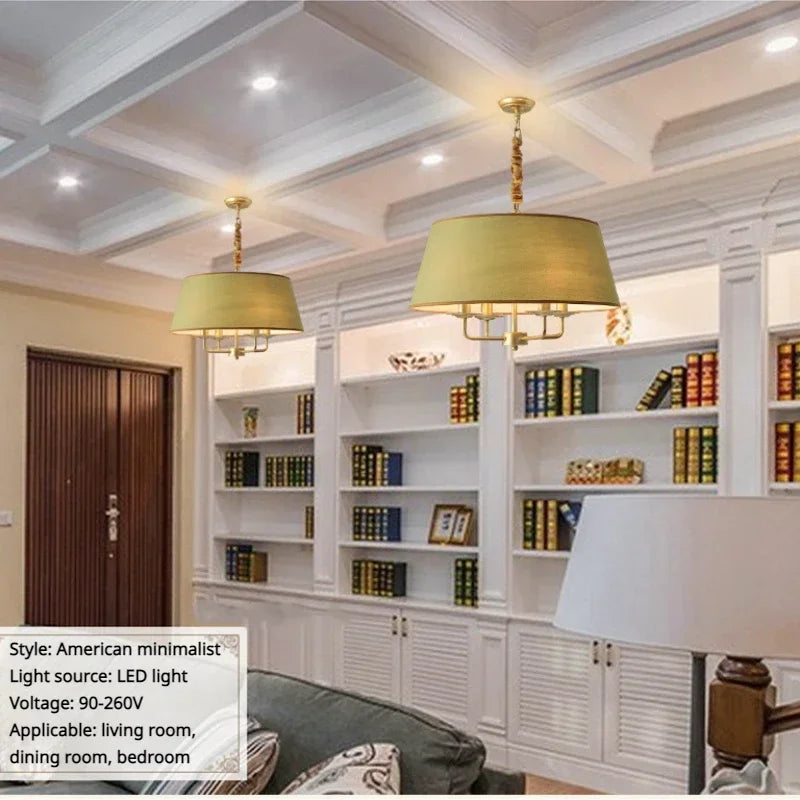 Modern Ceiling Chandeliers Stylish Simplicity Nordic Fabric Lampshade Living Room Dining Bedroom Home Decor Lightings Led Lights