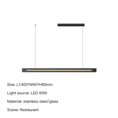 Nordic Long Glass Ceiling Chandelier Dimmable for Table Dining Room Kitchen Island Office Pendant Lights Decor Hanging Fixture