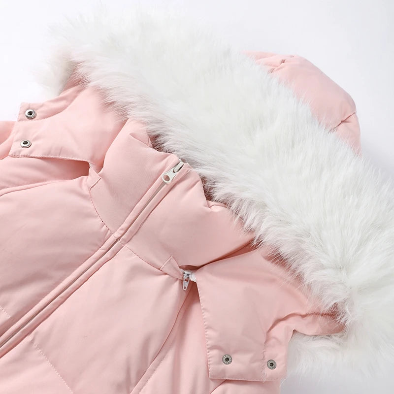 Fashion Women's Skiwear Jumpsuit Waterproof Design Long Sleeve Slim Female Jumpsuits 2026 Winter Outdoor Thicken Lady Suits