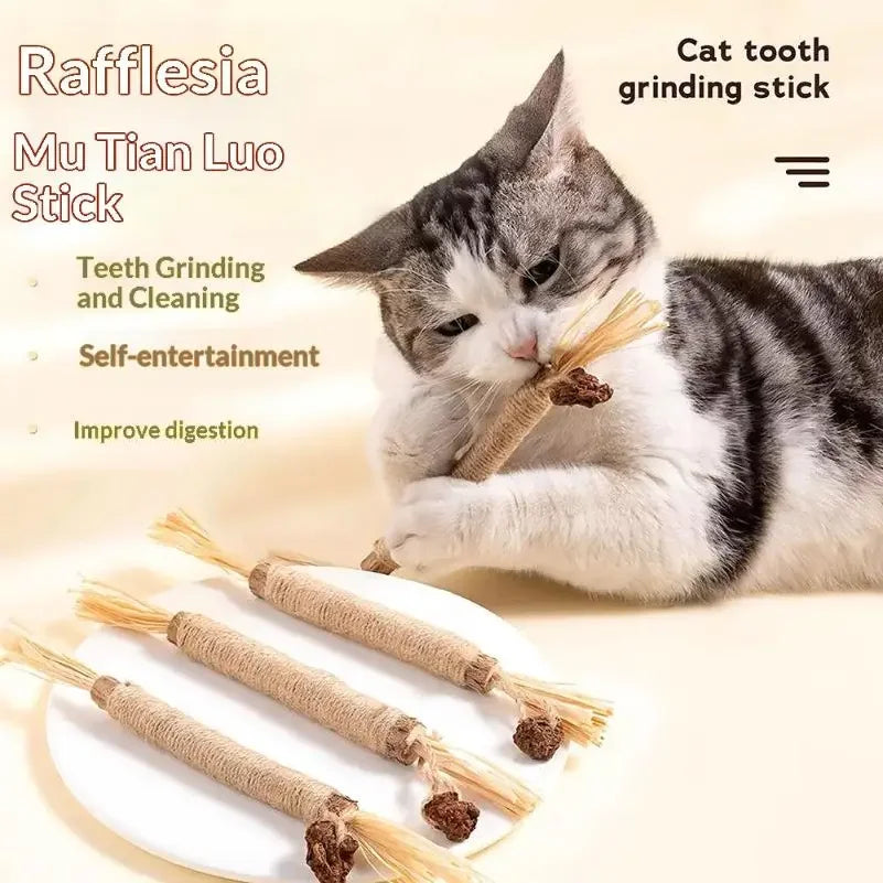 Cat Toys Made Of Wood Knotweed Teething Sticks Insect Galls Raffia Sisal Rope Teeth Cleaning Toys Cat Teasing Sticks