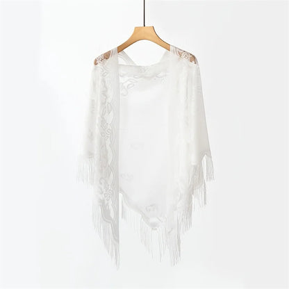 New Embroidery Lace Scarf Shawl Floral Triangular Veil Shawl For Women Party Scarf Wedding Poncho Stoles Ladies Headband Wraps