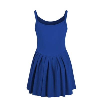 Women Tennis Dress One-Pieces Slim Fit Soft Sports Sets Golf Badminton Skirts Back Cross Tracksuits With Chest Pads Yoga Suits
