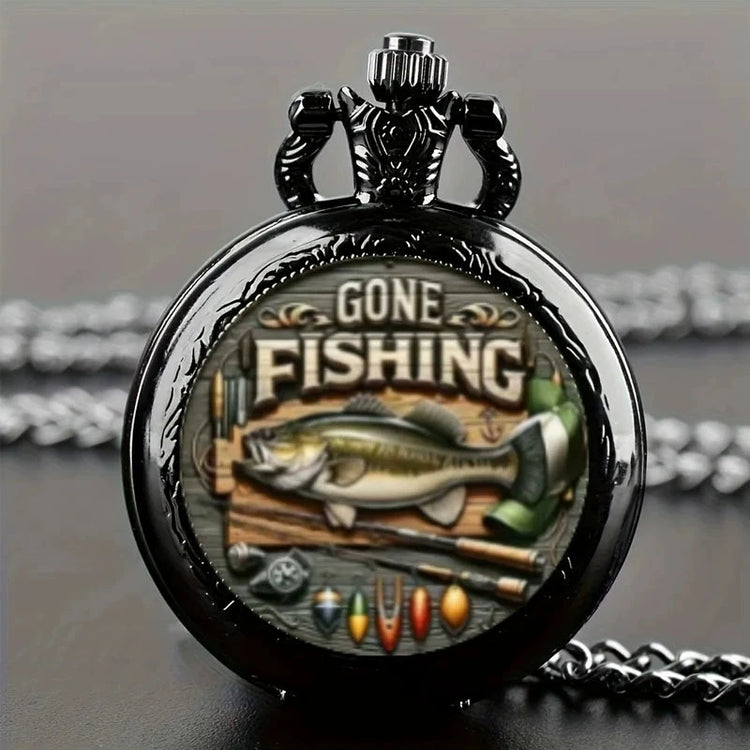 Retro Golden And Silvery Double Dragon Quartz Pocket Watch