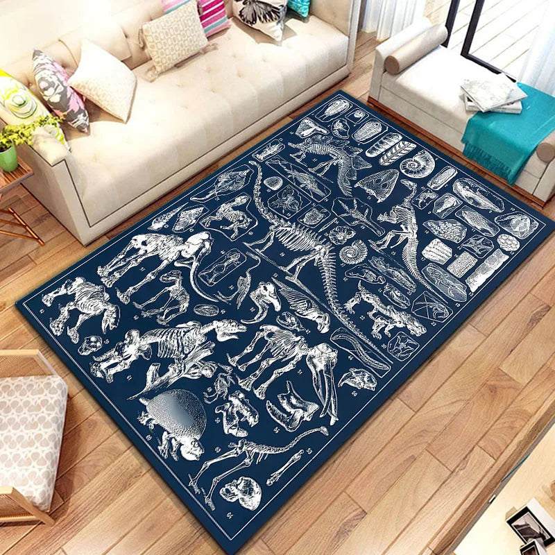 3D Dinosaur Fossil Art Pattern Rug Carpet for Living Room Bathroom Mat Creative Doormat Carpet for Bedroom Home Decor  Коврик
