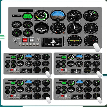 Aviation Flight Simulator Cabin Instruments Mouse Pad with Edge Locking Process, 1000×500, Washable Anti-Slip XXL Mouse Pad