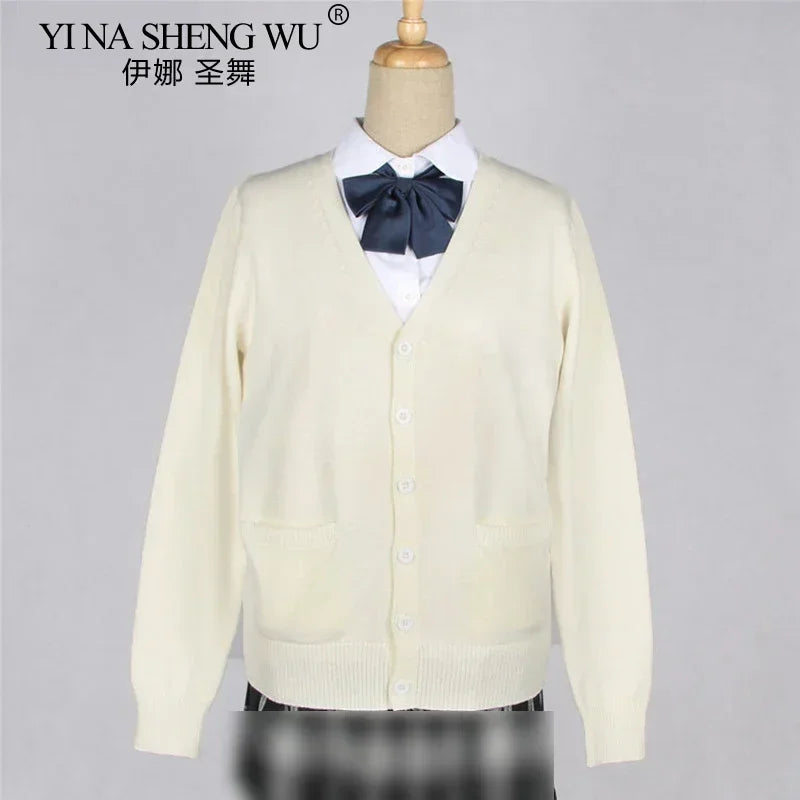 School JK Uniform Sweater Coat Anime Cosplay Costumes Cardigan Outerwear Sweater 16 Colour Long Sleeve Knitting Coat For Girls
