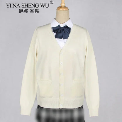 School JK Uniform Sweater Coat Anime Cosplay Costumes Cardigan Outerwear Sweater 16 Colour Long Sleeve Knitting Coat For Girls
