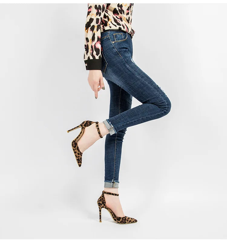 Autumn Sexy Leopard Women Sandals Office Pumps 6cm 8cm 10cm Elegant Office  High Heels Women Pointed Toe Luxury Female Shoes
