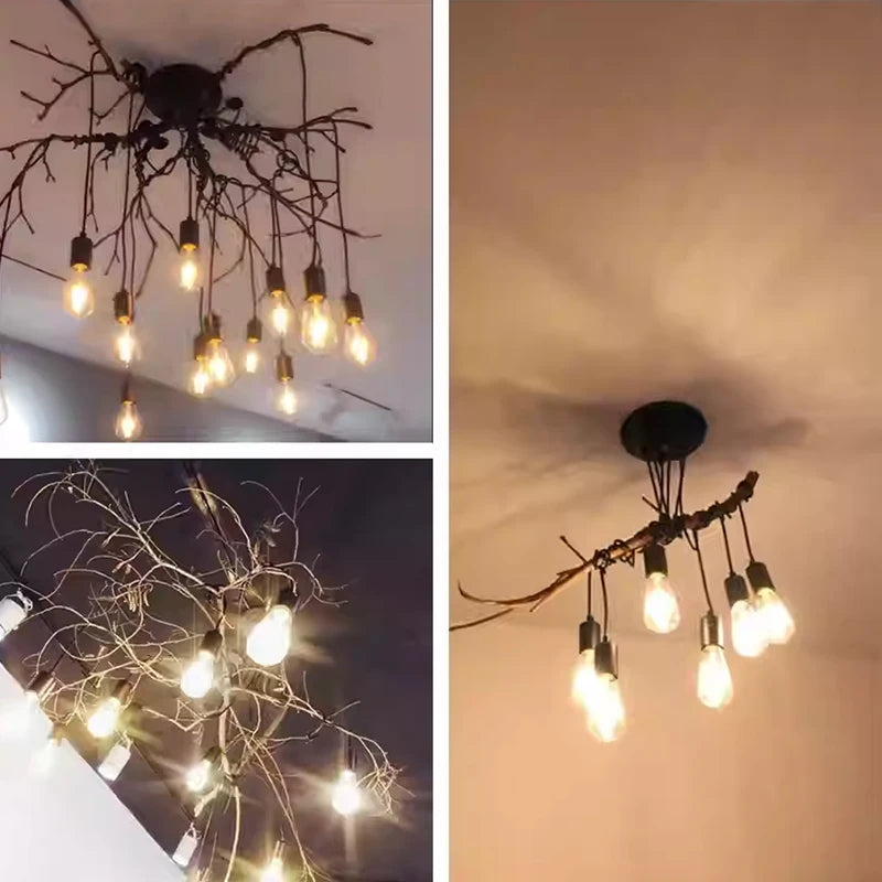 DIY Spider Lights Vintage Chandelier Edison Industrial Hanging Lamp Ceiling Multiple Pendant Light Kitchen Farmhouse Living Room