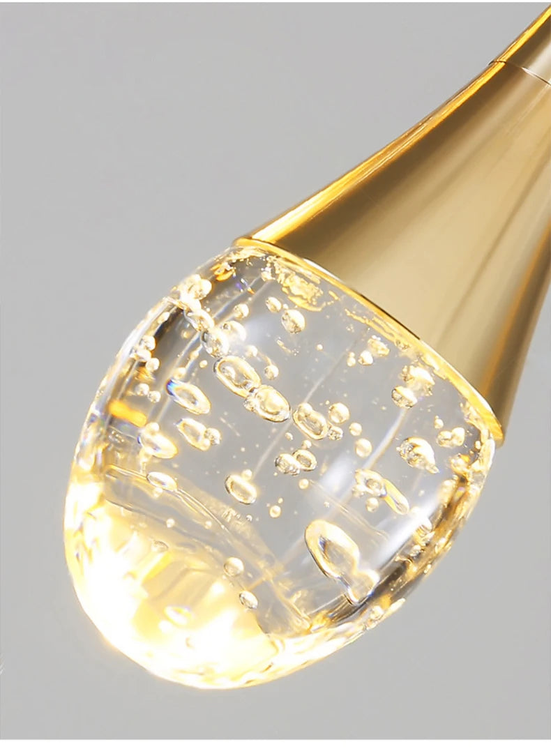 Crystal Luxury Chandelier Villa Staircase Living Room Hanging Lamp Bedroom Bedside LED Light Hotel Lobby Crystal Pendant Lights