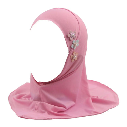 Muslim Hijab for Girls, Arab Turban, Islamic Khimar, Directly Instant Hijab, Plain Color Scarf, Flower Color in Random