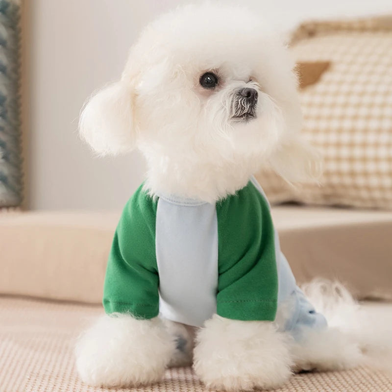 Autumn Winter Warm Dog Clothes Four-legged Color-blocking Dog Sweatshirt Soft Skin-friendly Pet Clothes for Dog Cat Pet Supplies