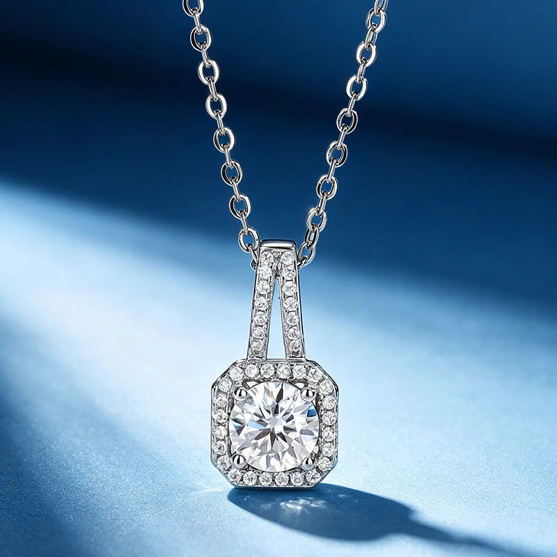 Moissanite sunflower Pendant Women's 925 Silver Necklace Comes with a GRA Certificate Perfect for Anniversaries and Parties