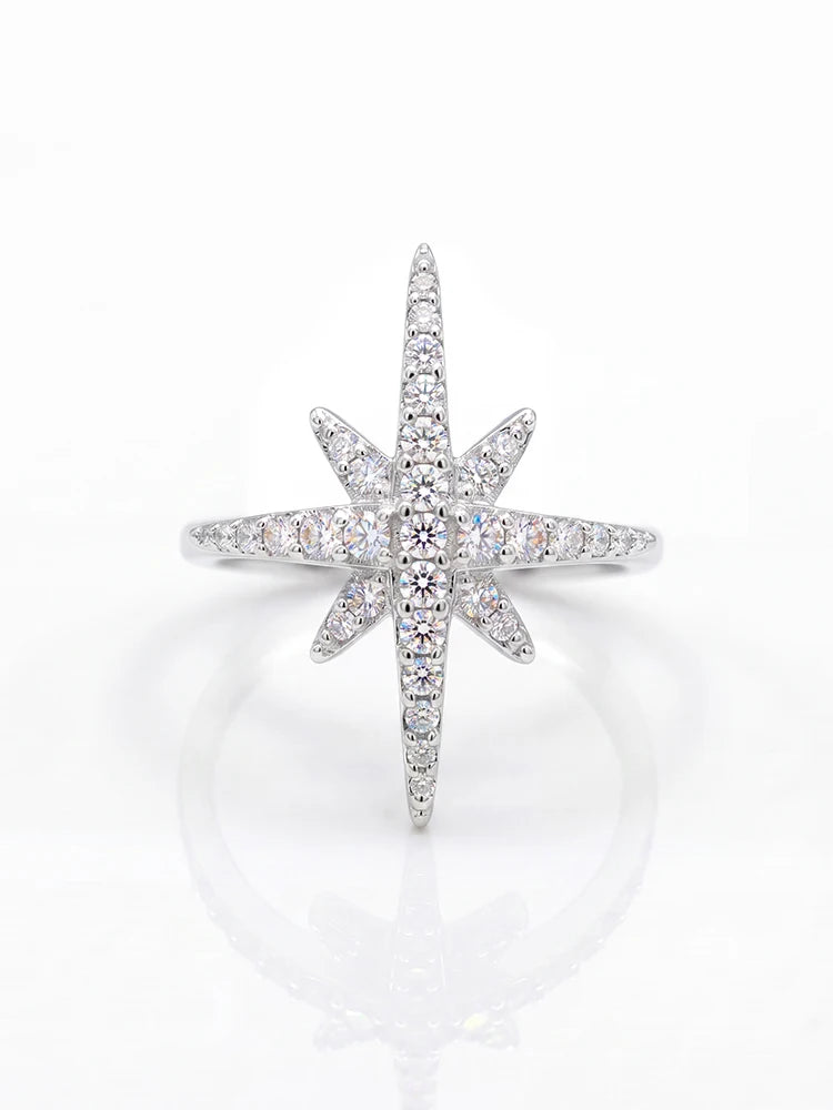 Fashionable Brilliant Real Moissanite Diamond with Certificate Rings for Women Daily Party Wear 925 Sterling Silver Fine Jewelry