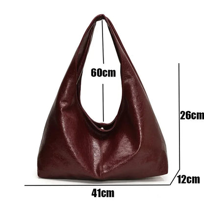 Large Capacity PU Leather Hobo Underarm Bags Autumn Winter Shoulder Bag for Women 2026 New Trend Y2K Handbags and Purses Tote