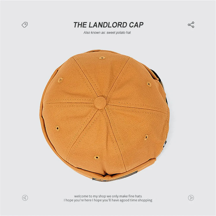 Retro Letter Label Brimless Caps Unisex Solid Color Beanie Men Women Summer Street Adjustable Docker Hats Melon Cap Hip Hop Cap