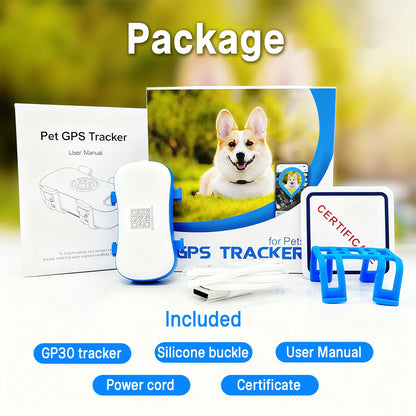 GPS Dog Cat 4G Tracker Built-in SIM with Real-Time Tracking Device, WiFi Home Positioning, IP67 Waterproof, Plan Required