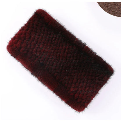 headbands for women Real fur hair band hair accessories Mink knitting female headband for hair Elastic band made scarf