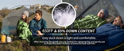Naturehike CW295 Sleeping Bag Warm Waterproof Splicable Double Quilt 2 Person Ultralight Winter Camping Duck Down Sleeping Bags