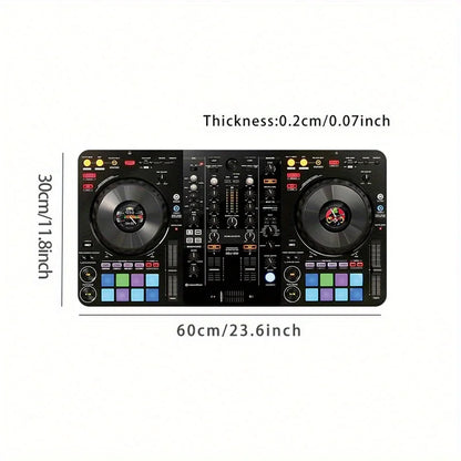 Large Size DJ Mixer Desk Pad 35.4x15.7In Non Slip Smooth Surface Keyboard Mouse Mat For Home Studio Gaming Music Producer With M