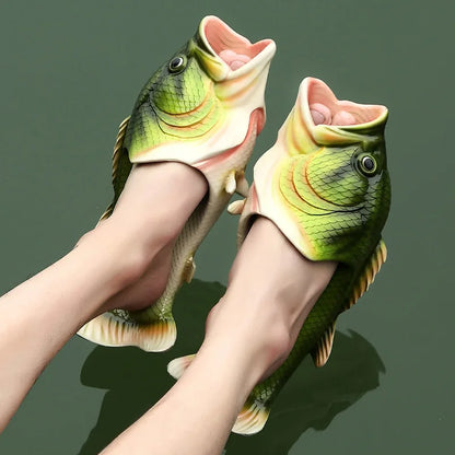 Funny Beach Slippers Unisex Men's Summer Slides Designer Unicorn Fish Slippers Boys Plus Size 31-47 Outdoor Flip Flops