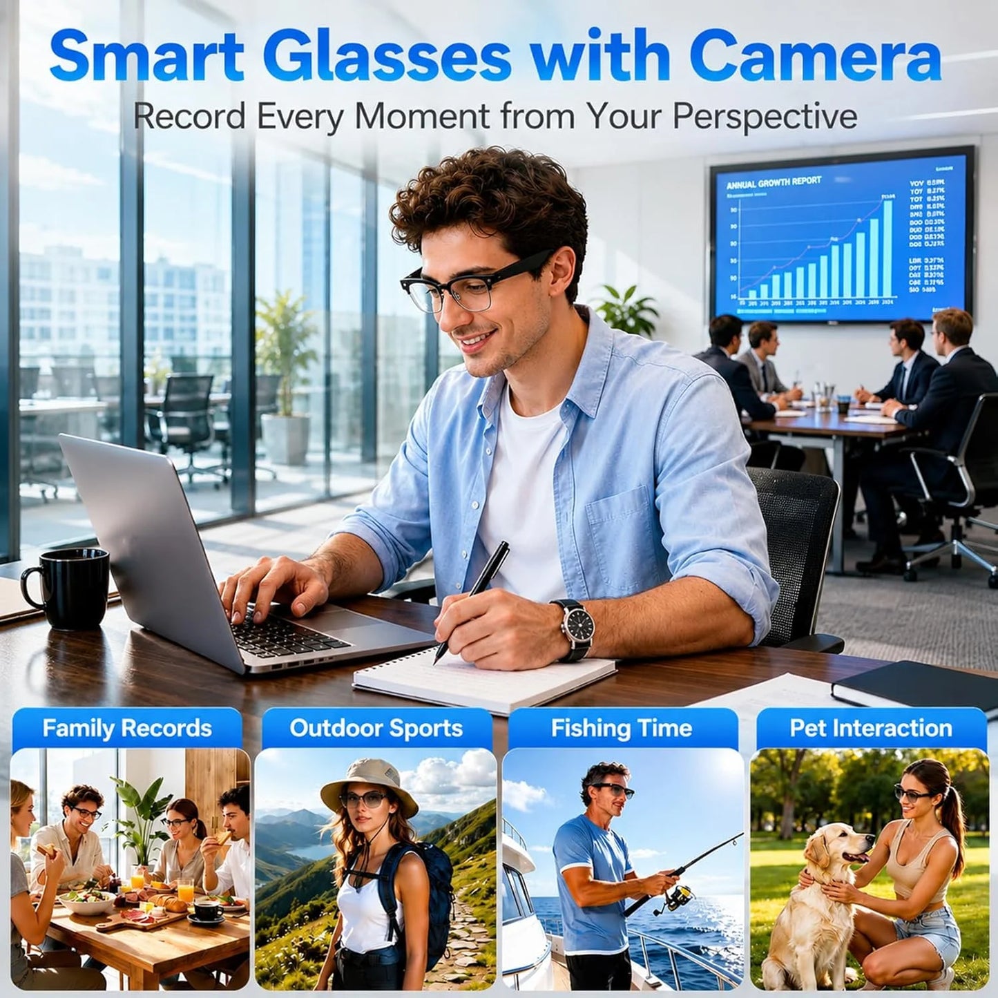 2026 New AI Smart Glasses with Camera 4K EIS Anti-Shake Video&Photo Capture Real-Time Translation Recording Glasses Photochromic