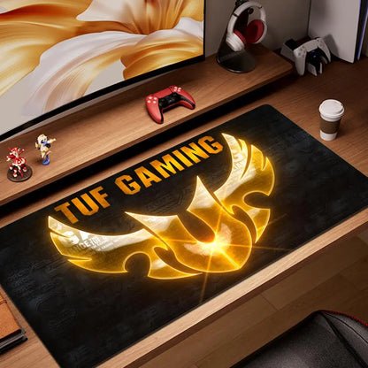 HYBXAXC Black TUF Gaming Mouse Pad XXL Gaming Accessories Office Gamer Keyboard DeskMat Non-Slip Laptop Notebook Rubber Mousepad