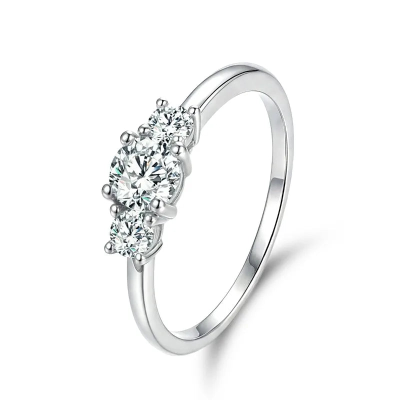 925 Sterling Silver Fashion Gorgeous Shiny Round Zircon Ring For Women Engagement Wedding Party Luxury High Quality Fine Jewelry