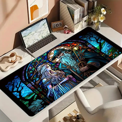 Medieval anime illustration design Mouse Pad Desk Mat with Stitched Edge non-Slip rubber base gamer pc accessories magic playmat