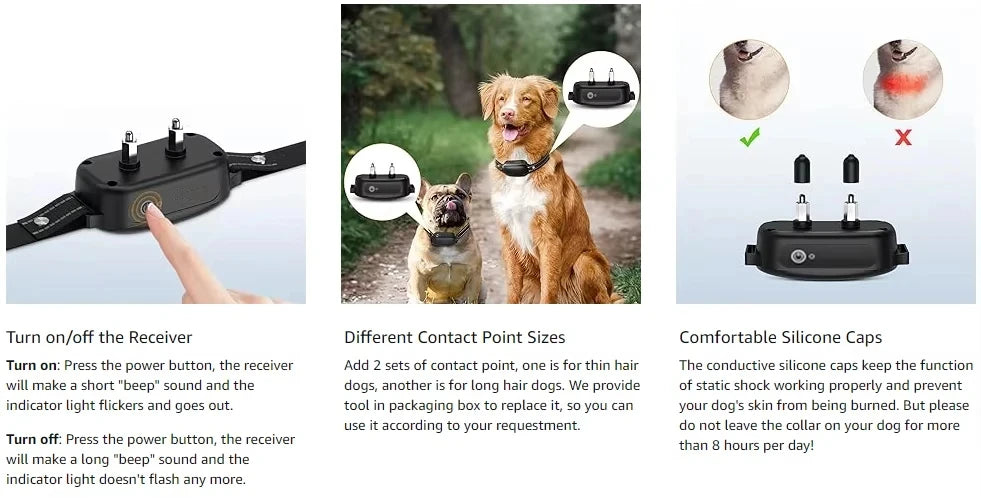 Paipaitek 1000M Dog Training Collar All Size Dog Waterproof Electric Collar for Dog Training Rechargeable Dog Anti Bark Collar