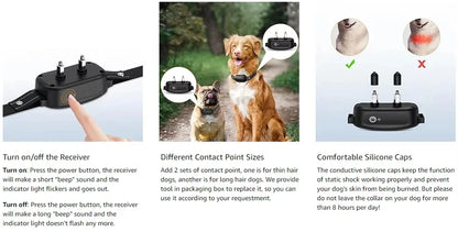 Paipaitek 1000M Dog Training Collar All Size Dog Waterproof Electric Collar for Dog Training Rechargeable Dog Anti Bark Collar