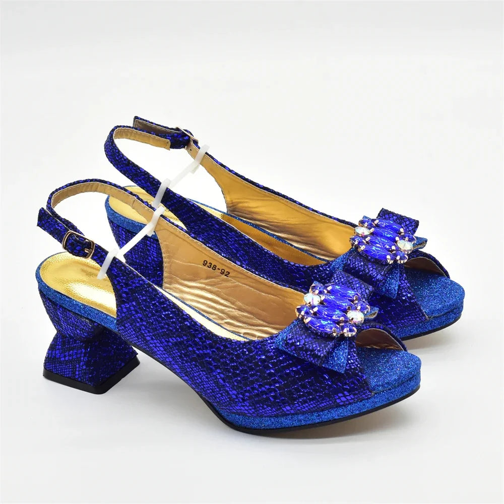 New Arrival Matching Shoes and Bag for Women for Weddings Elegant Woman Heeled Shoes for Party Shoe and Bag Party Italy Set