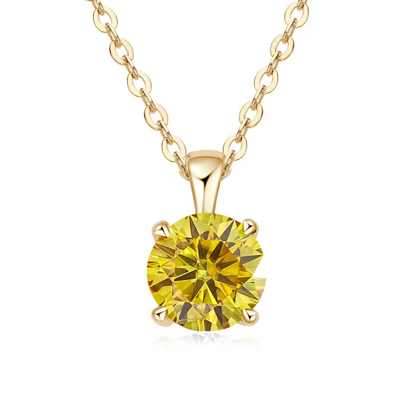 1.0 Carat Moissanite Pendants for Women Classic Wedding Necklace Original S925 Sterling Silver Jewelry
