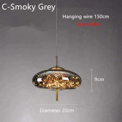 Modern Led Pendant Lamp Glass Ceiling Hanging Lights Fixture Luminaire Chandeliers Lustres Suspension Luminaire Bedroom Decor