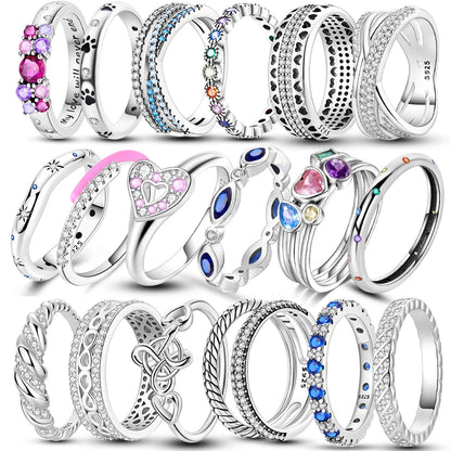 2026 New 925 Sterling Silver Rings Zircon Sparkling CZ Rings Rings For Women Original Wedding Fine Jewelry Accessories Gifts