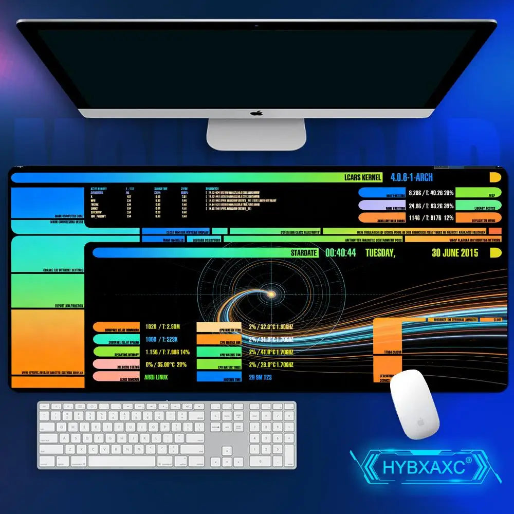 Starship Blueprint Pad Desk Pad HYBXAXC Gamer Computer Cabinet Star Trek Game Office Accessories Keyboard Anime Extended Large